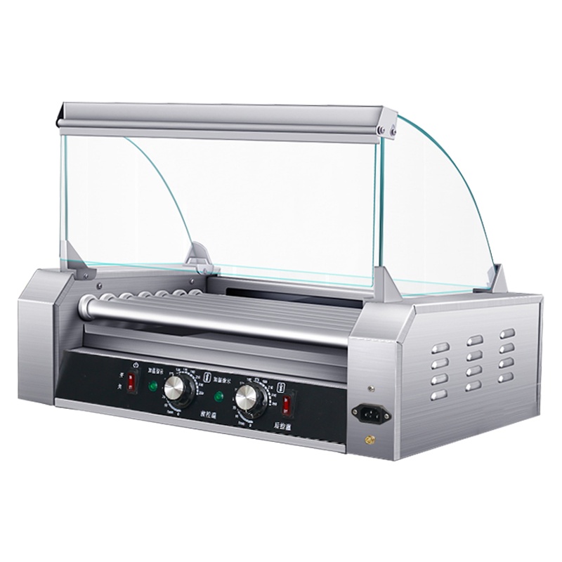 乐创(lecon) 烤肠机 KG-7 商用电热烤肠机小型 台式全自动迷你烤香肠热狗机带防尘罩摆摊香肠机 7管