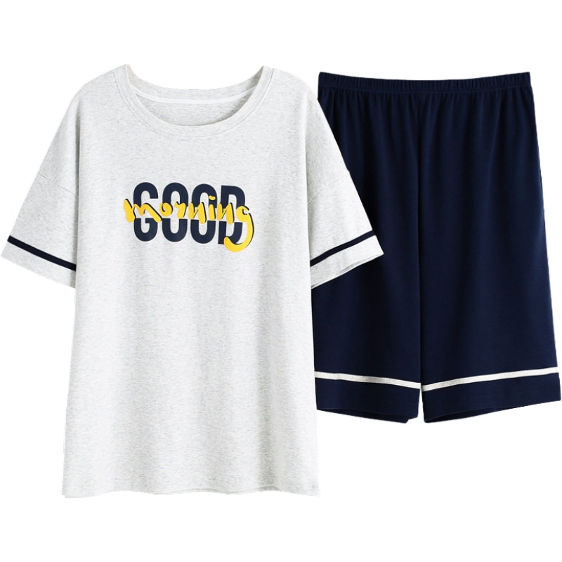 俞兆林情侣睡衣男士夏季运动休闲短袖短裤家居服套装卡通可爱少女睡衣裙可外穿