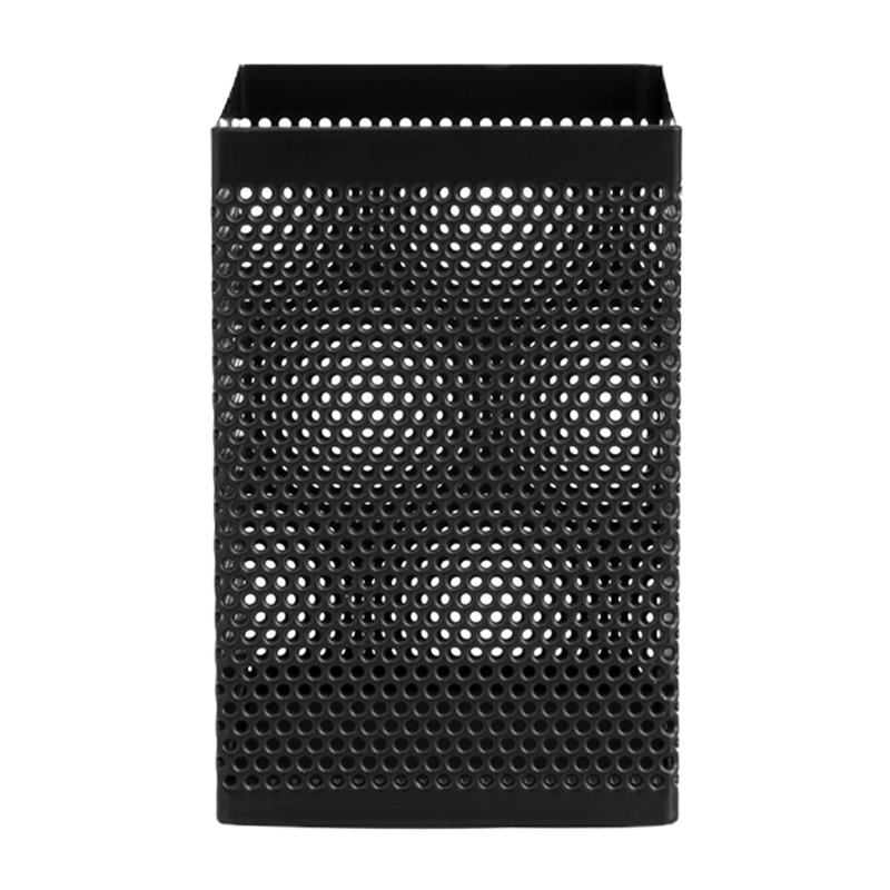 得力(deli)908方形笔筒黑色金属笔筒网格铁笔筒