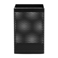 得力(deli)908方形笔筒黑色金属笔筒网格铁笔筒