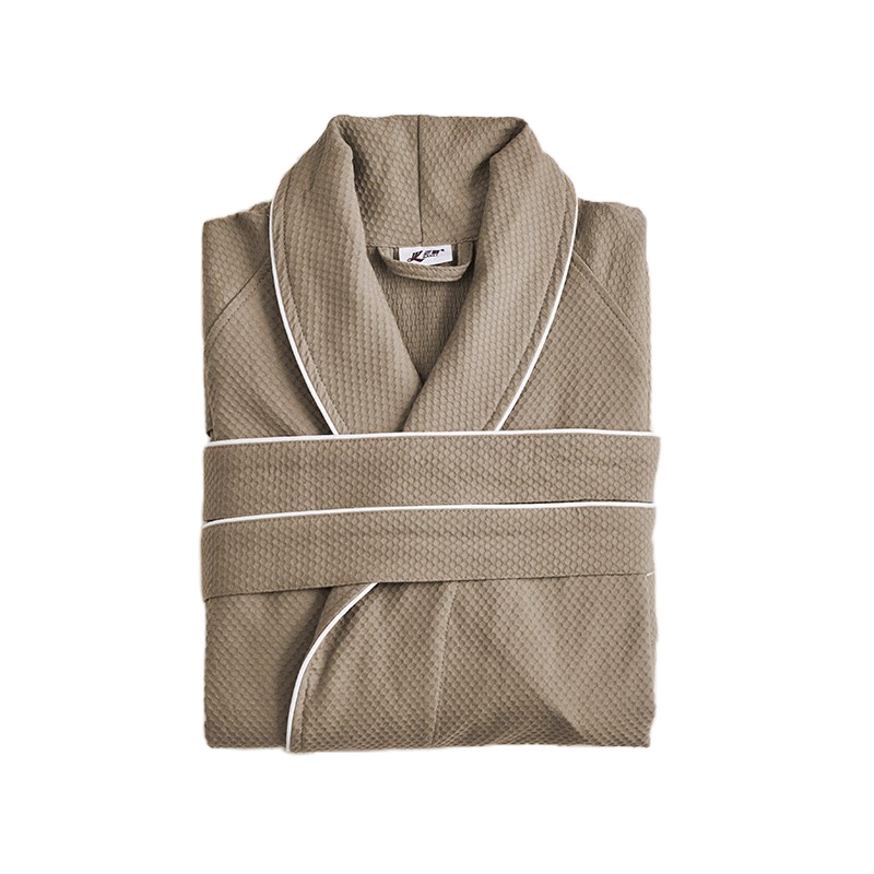 三利毛巾料浴袍吸水速干纯棉浴衣男女长款冬厚华夫格情侣睡袍五星酒店