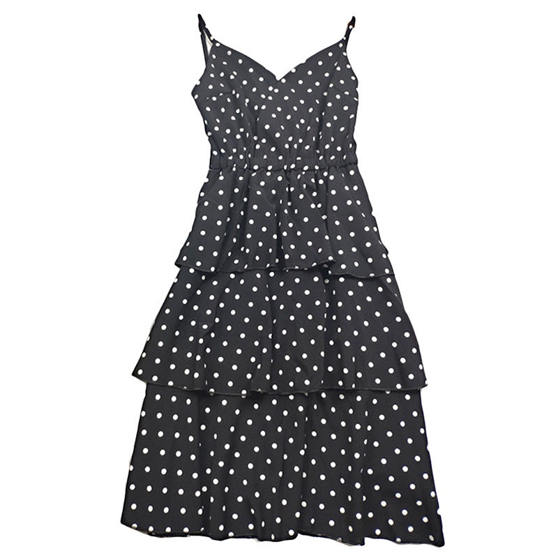 波点连衣裙 2019夏季新款连衣裙背吊带连衣裙雪纺夏装女裙子