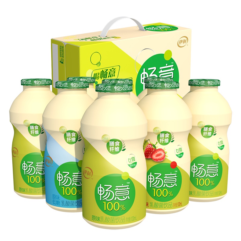 伊利（YILI）畅意100%乳酸菌饮品100ml*30瓶 【6-9月产】