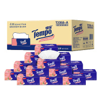 [桃桃纸上新]得宝(Tempo)4层抽取式面巾纸箱装16包×90抽(甜心桃味)纸巾纸品便携