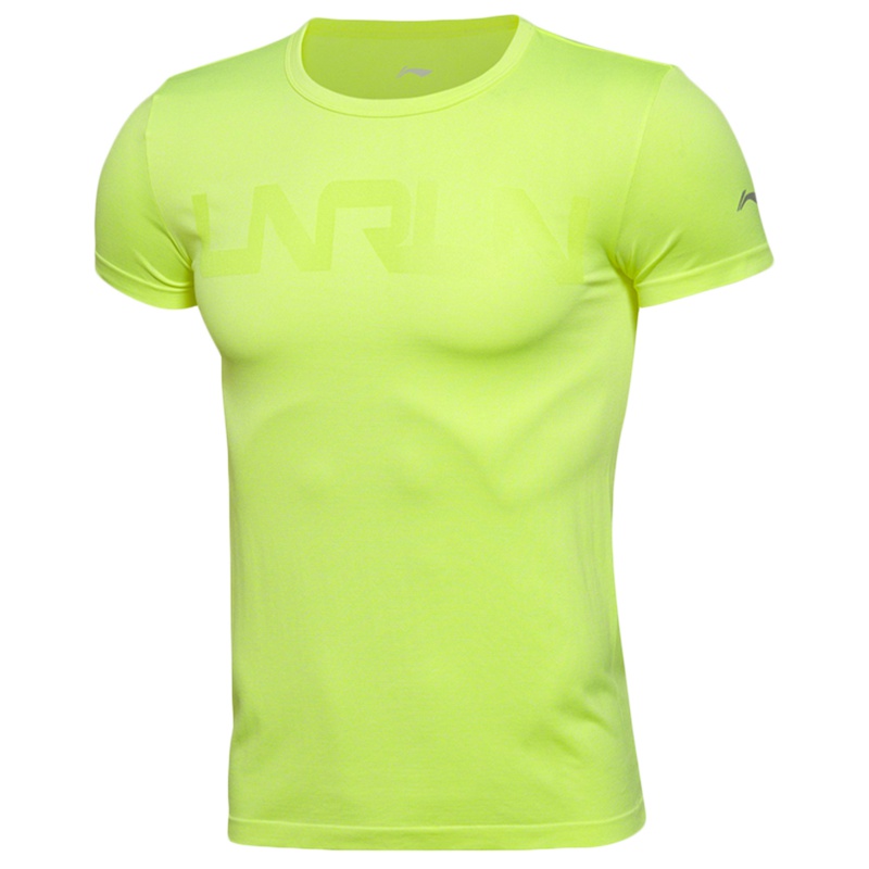 李宁专柜正品 夏季新款 跑步系列男子修身型短袖文化衫T恤