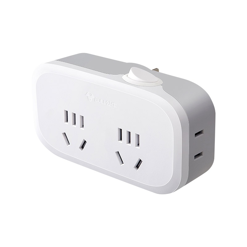 公牛(bull)新国标GN-934K一转四总控开关带儿童安全保护门多功能插头/插座/接线板/排插/拖线板/插排 白色