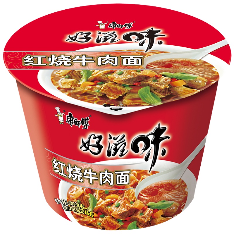 康师傅 好滋味桶面 红烧牛肉面 85克+配料