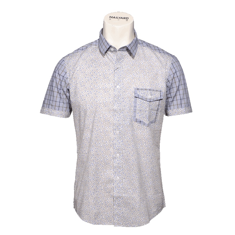 美尔雅(MAILYARD)衬衫衬衣男装短袖商务男式男士男修身休闲夏装083