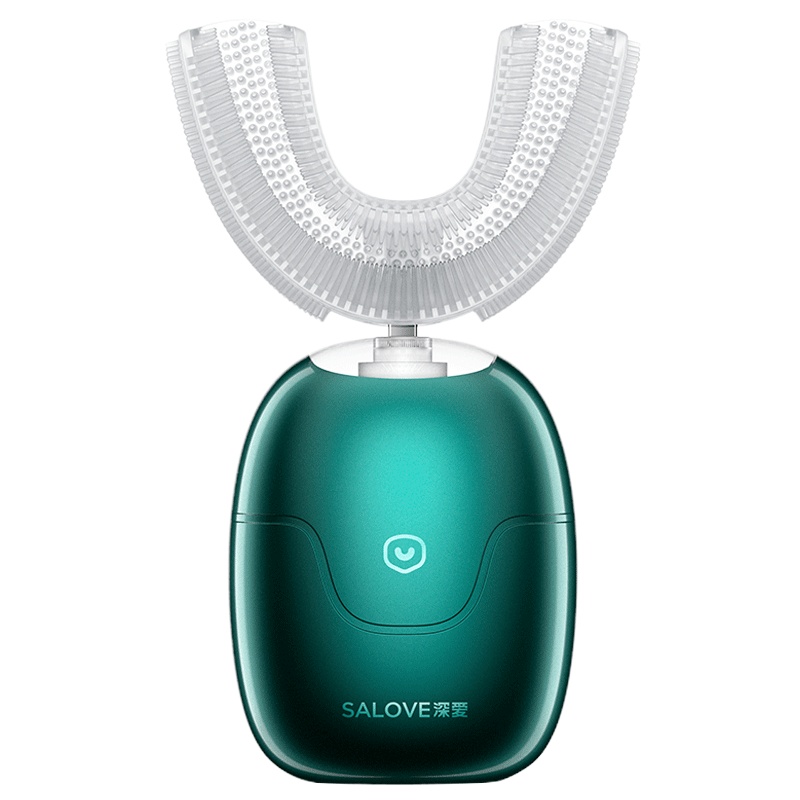 深爱懒人全自动U型电动牙刷成人男女情侣充电式声波美白洁牙神器-标准极光绿