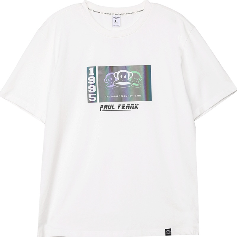 Paul Frank/大嘴猴短袖夏季夏装T恤男印花韩版白色纯棉