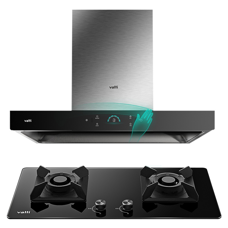 华帝(vatti)22m³吸力烟灶套餐挥手侧吸i11157+52B天然气抽油烟机灶具套餐自动清洗4.5kW大火灶具