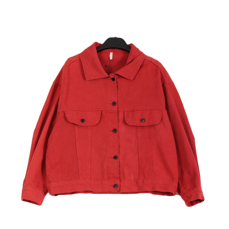 拉夏贝尔Laetia新款韩版彩色牛仔外套 百搭休闲夹克女911611936