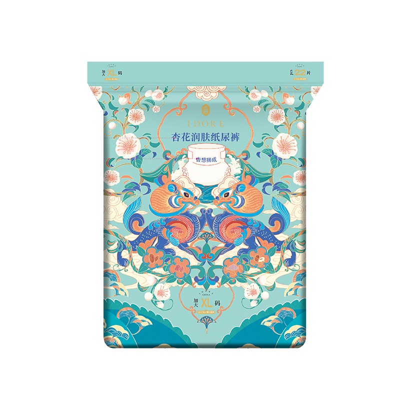 一朵idore杏花润肤纸尿裤XL22片超薄干爽男女宝宝透气春夏尿不湿