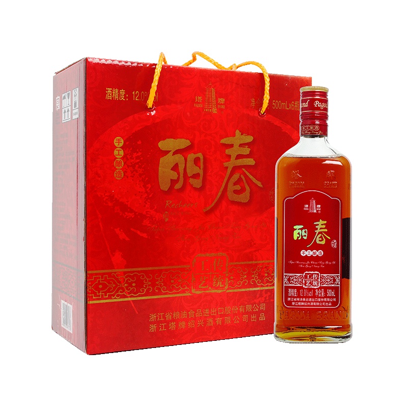 塔牌瓶装丽春 12度 500ml*6瓶 箱装 半甜型 手工酿造黄酒
