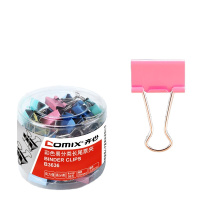 齐心(COMIX) 60只15mm彩色长尾夹票夹金属票据夹燕尾夹铁夹子办公 小号 B3636