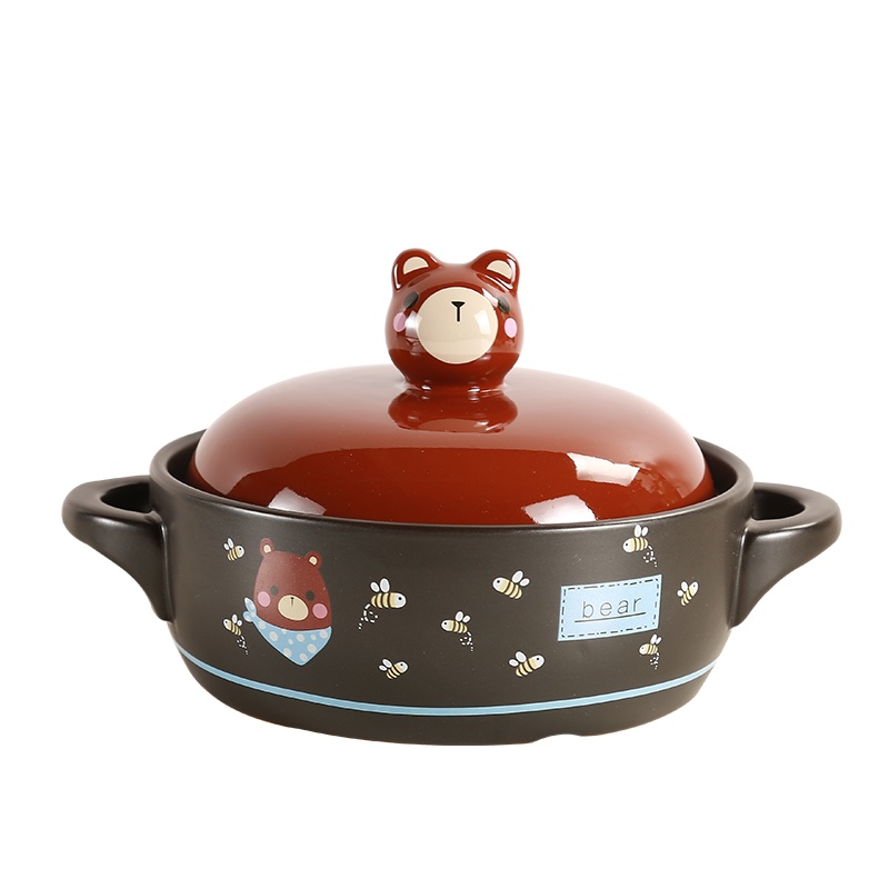 富昱景 可爱砂锅炖锅陶瓷养生煲家用煲汤耐高温大中小号容量煲仔炖锅