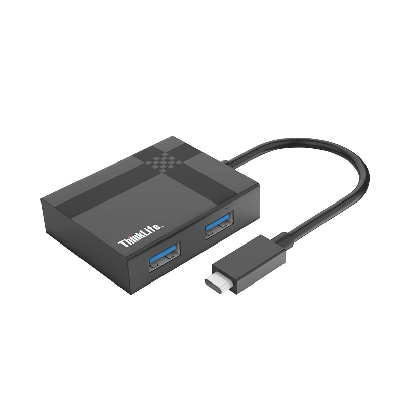 联想ThinkLife LC04 Type-C扩展坞USB-C转接线多接口集线器拓展坞转换头笔记本电脑转换器一拖四转换器