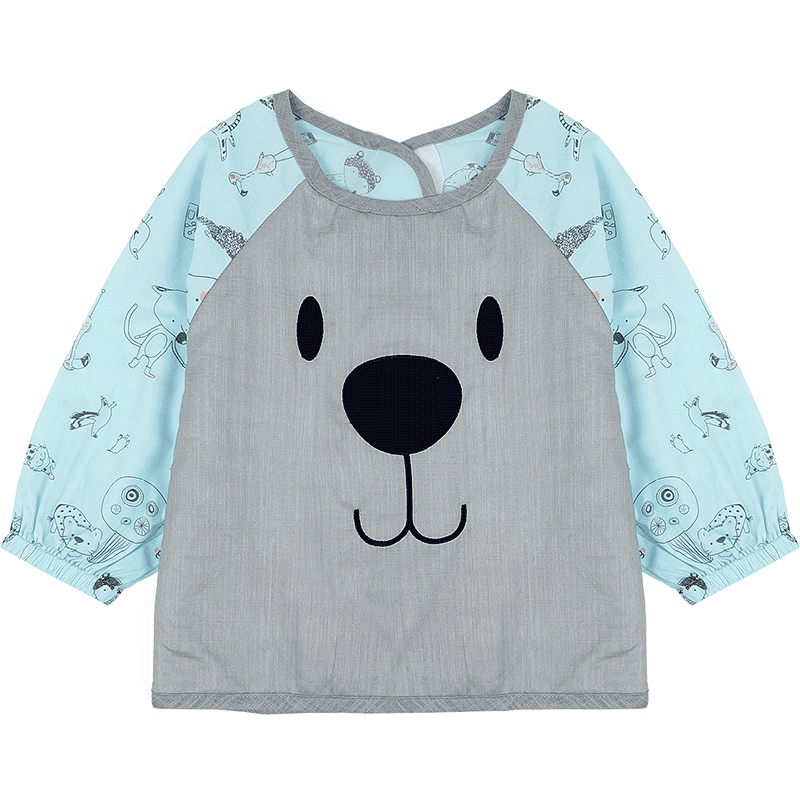 婴姿坊春季简约小熊男童食饭衫