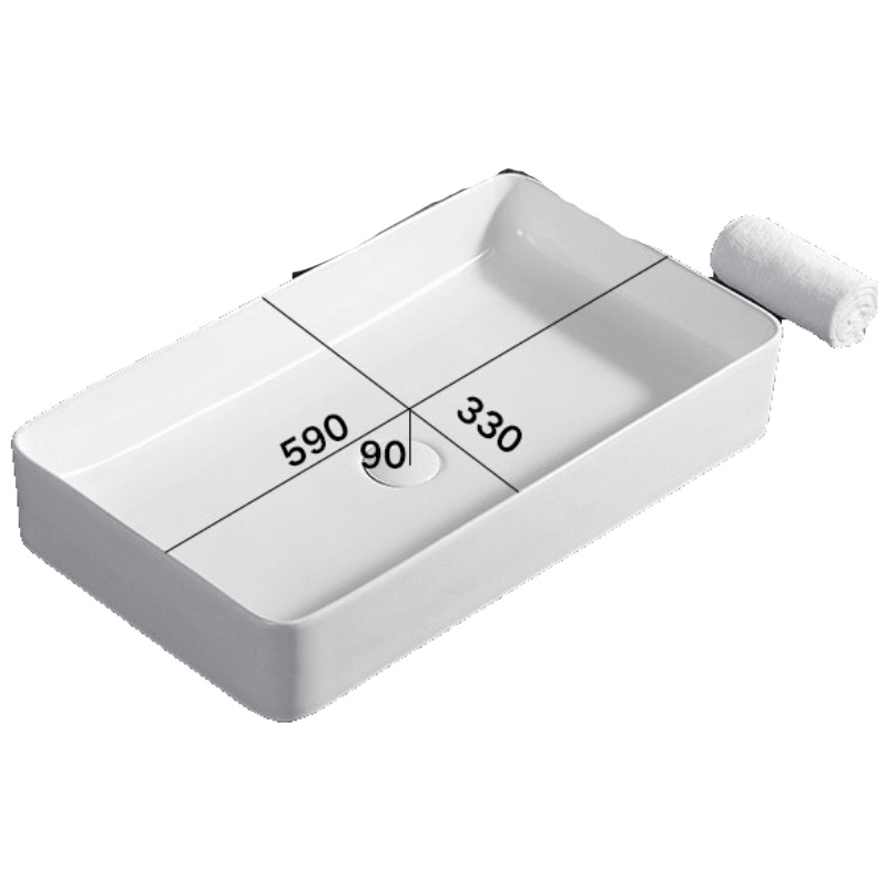 台上盆陶瓷洗脸盘阳台长方圆形洗漱台北欧薄边艺术洗手池家用面盆安心抵