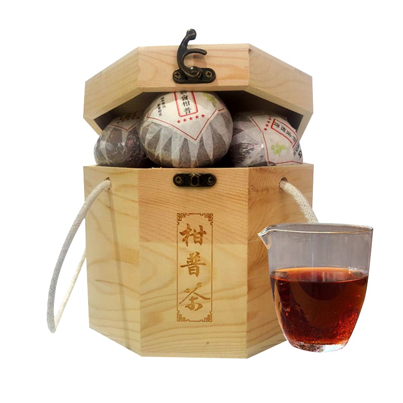 茗纳百川 普洱茶 陈年 桔普茶 柑普茶 新会 橘普陈皮普洱茶熟茶 五星 300克送桶