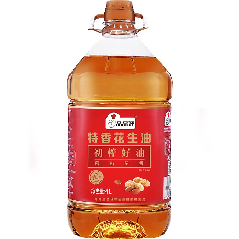 品品好压榨一级花生油纯浓香山东粮油食用油4L
