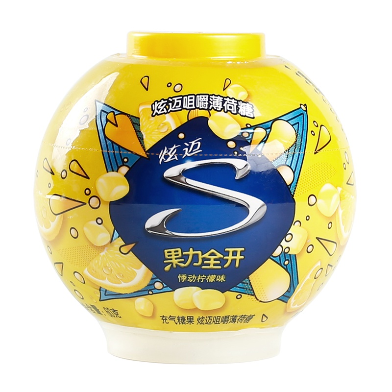亿滋炫迈果力全开咀嚼薄荷糖悸冻柠檬味60g