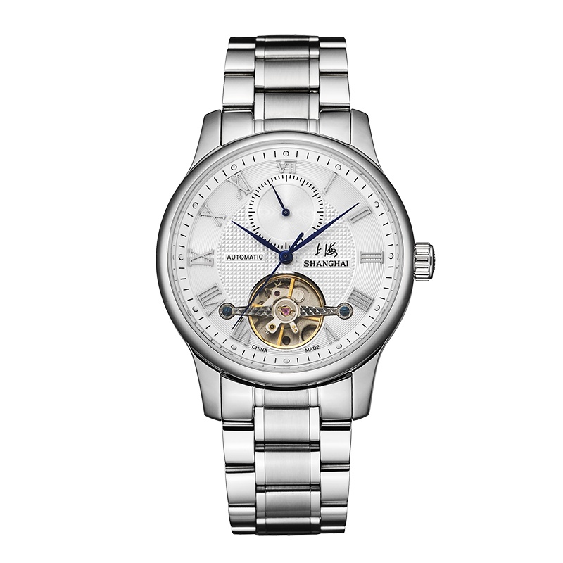 上海牌手表上海手表男士露摆系列动感飞轮多功能表全自动机械手表机械表男士SH-6002
