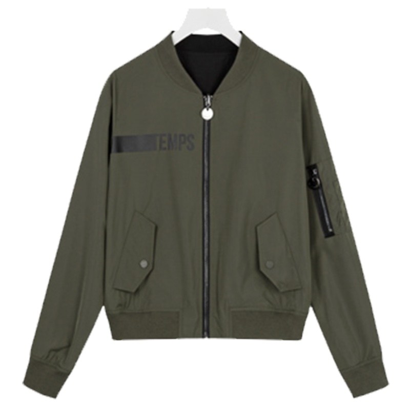 【热卖】棒球服女2019新款春秋季原宿风开学季学生bf两面穿夹克短款外套潮60006366