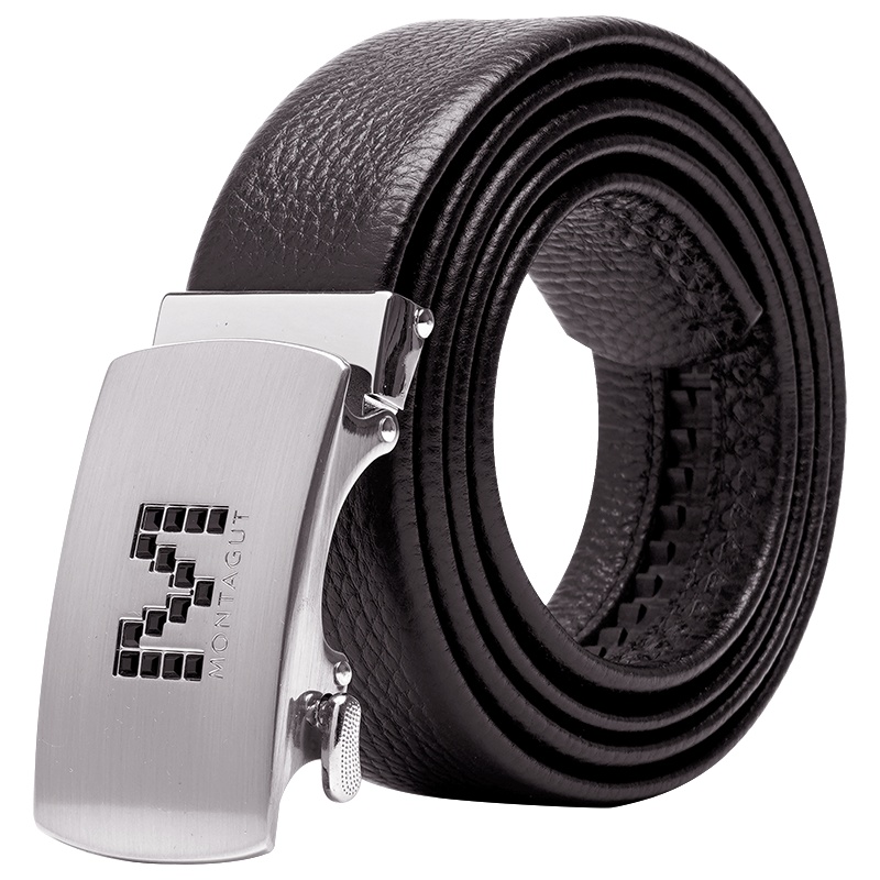 梦特娇皮带男自动扣男士真皮腰带青年中年时尚百搭商务休闲裤腰带
