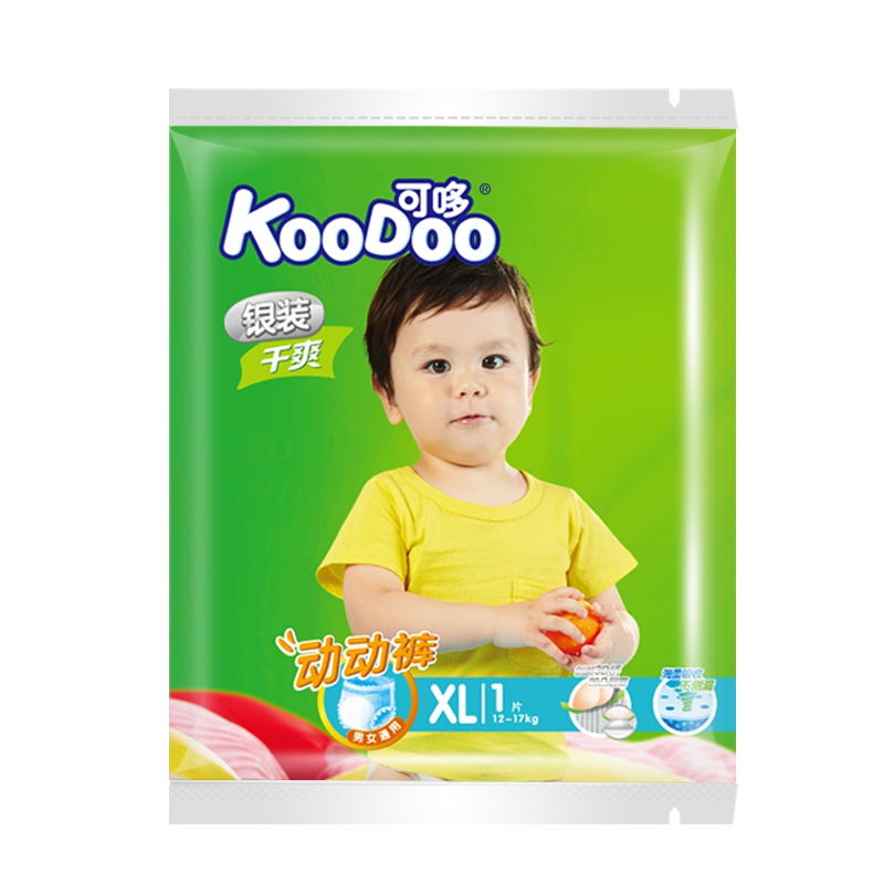 可哆(KooDoo)婴儿拉拉裤动动裤旅行装单片装XL码*1片