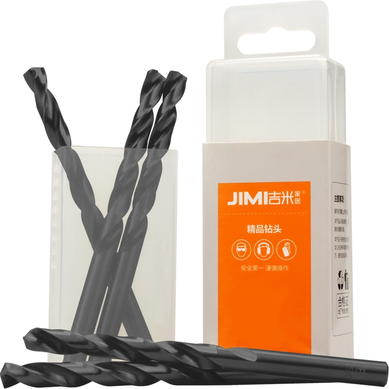 吉米家居 JM-G14308 高速钢麻花钻头手电钻冲击钻头塑料铜铝木工钻电动工具配件8mm5支装