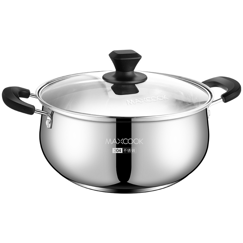 美厨(maxcook)304不锈钢汤锅 汤煲20cm 加厚复合底 燃气炉电磁炉通用YC-20