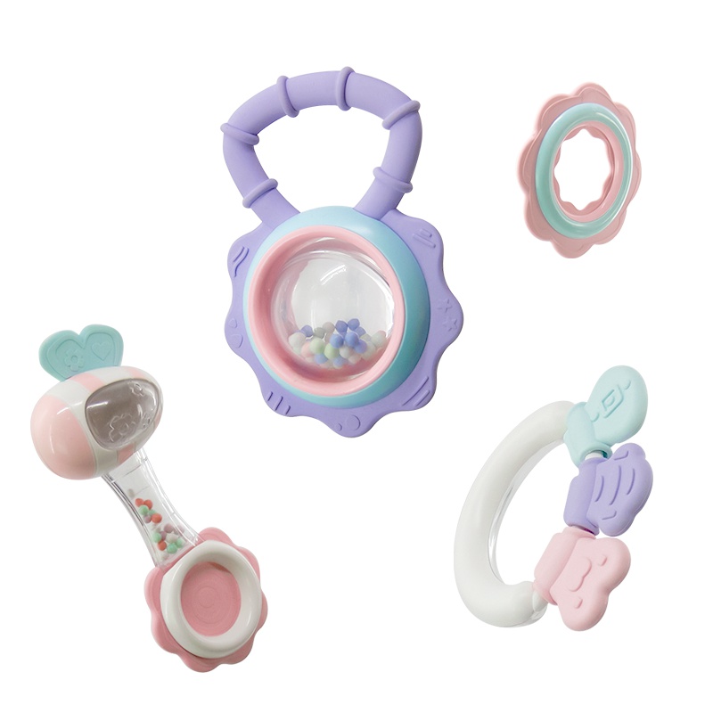 火火兔婴幼儿手摇铃0-1岁 新生儿宝宝益智牙胶男孩女孩玩具8件套