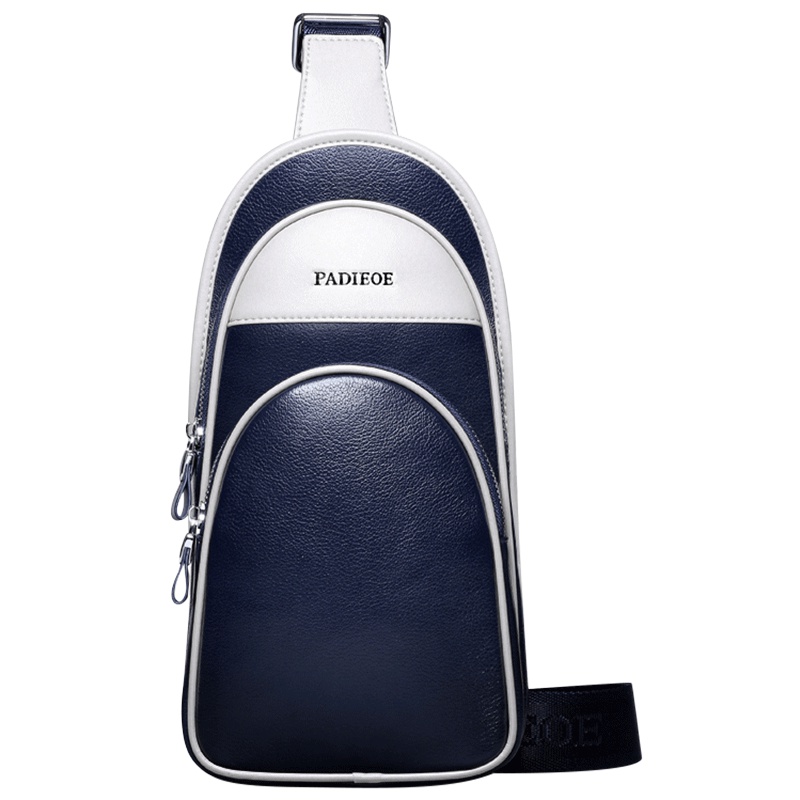 【顺丰配送】真皮胸包男士2019新款牛皮斜挎跨包单肩包韩版潮休闲腰包男多功能