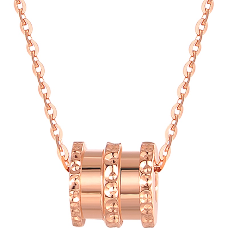 中银金行彩金项链女18k金项链玫瑰金吊坠小蛮腰项链弹簧吊坠送礼