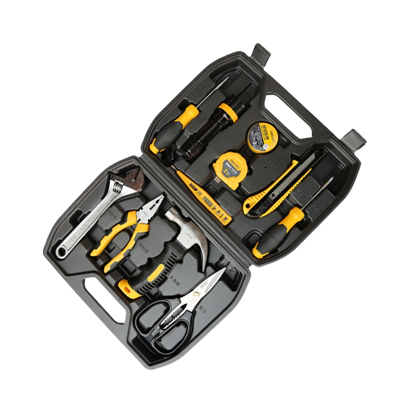 得力(deli)DL1012 家用多功能五金工具箱手动工具套装 电工维修工具箱家用应急包12件