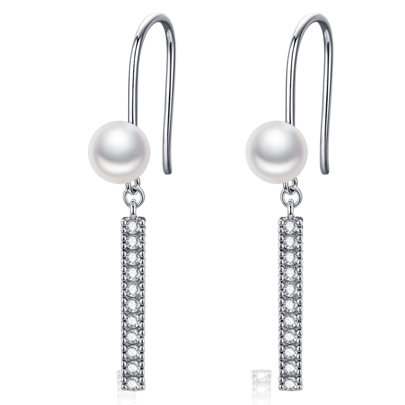 佰色传情(BRIR)925纯银耳环淡水珍珠耳钉女韩国气质简约百搭耳坠精致小资优雅耳饰送闺蜜送女友生日情人节礼物