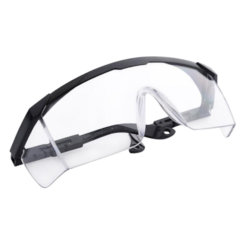 海斯迪克 HK-768 防护眼镜 防飞溅防尘打磨眼镜 防风沙防冲击护目眼镜伸缩腿 黑架白片/12个