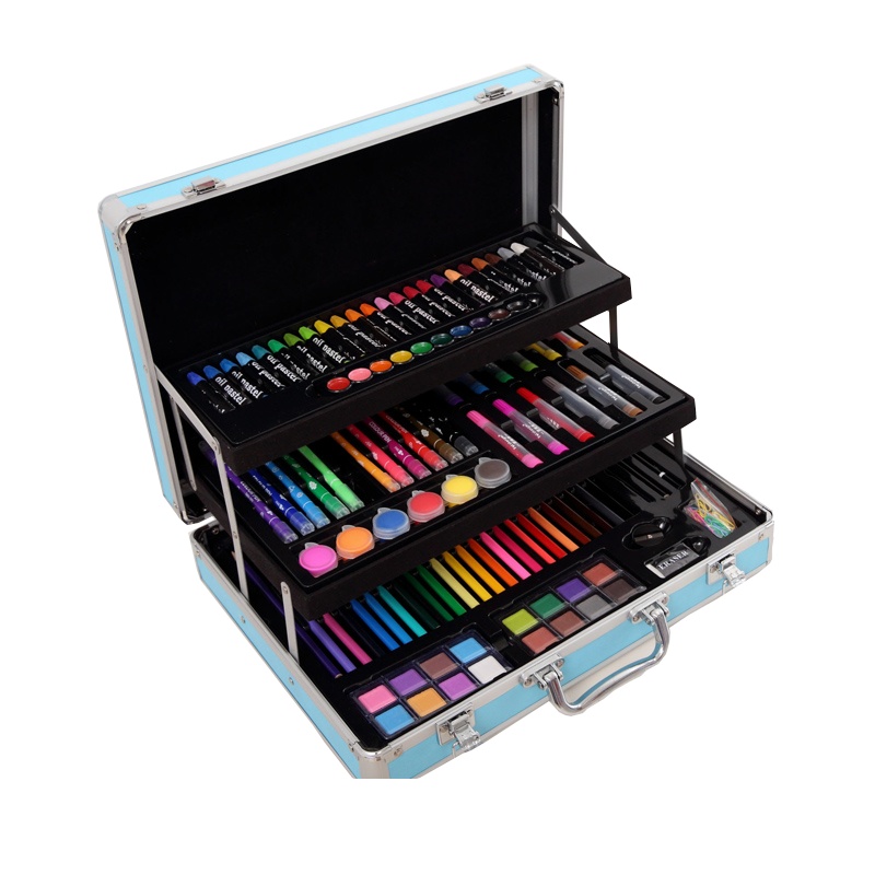 魔法棒158件儿童画笔蜡笔水彩笔套装创意生日礼物小女孩绘画工具美术用品小学生绘画学习文具