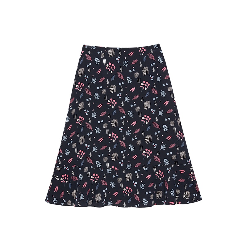 鄂尔多斯 | 1980春夏纯桑蚕丝清新印花女士半身裙