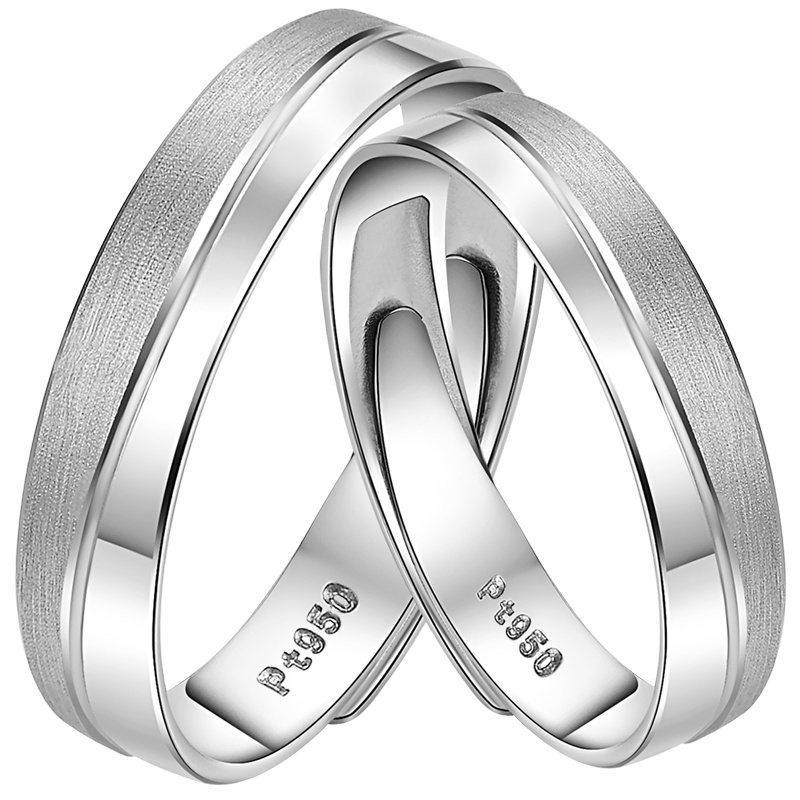 雅宝福Pt950铂金戒指爱情印记1314铂金情侣对戒结婚戒指