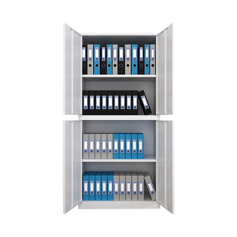 尔迈 文件柜铁皮柜办公柜钢制资料柜储物柜带锁钢制档案柜 通双节柜