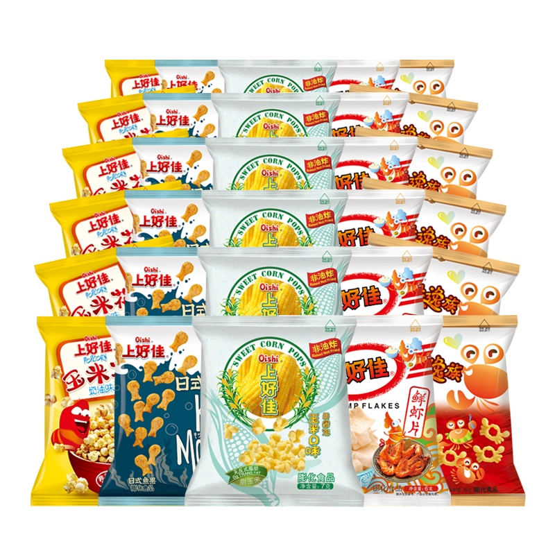 上好佳 膨化口袋零食组合B 小克数装30包 混合口味165g 膨化食品小包装网红办公室休闲零食
