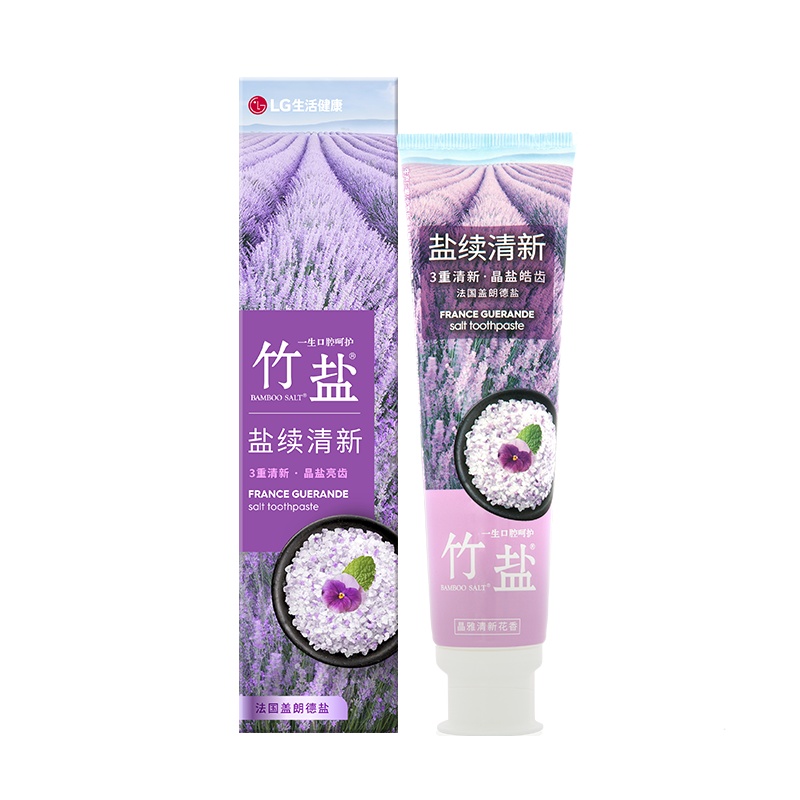 LG竹盐盐续盖朗德盐清新130g (晶雅清新花香)3重清新 晶盐皓齿 自然植物提取物 清新口气