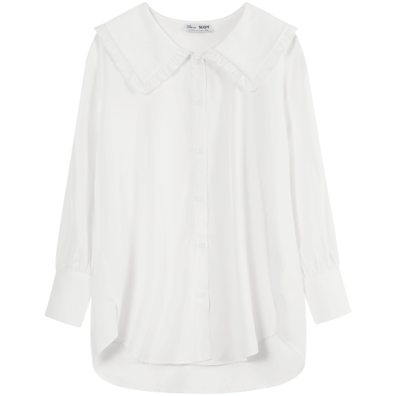 OtherMix娃娃领衬衫绿环保系列2021年新款衬衣春季长袖复古上衣女