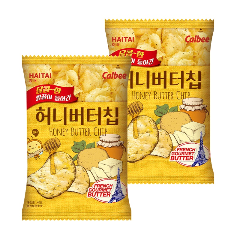 海太蜂蜜黄油薯片(膨化食品)60g两袋装 张艺兴同款