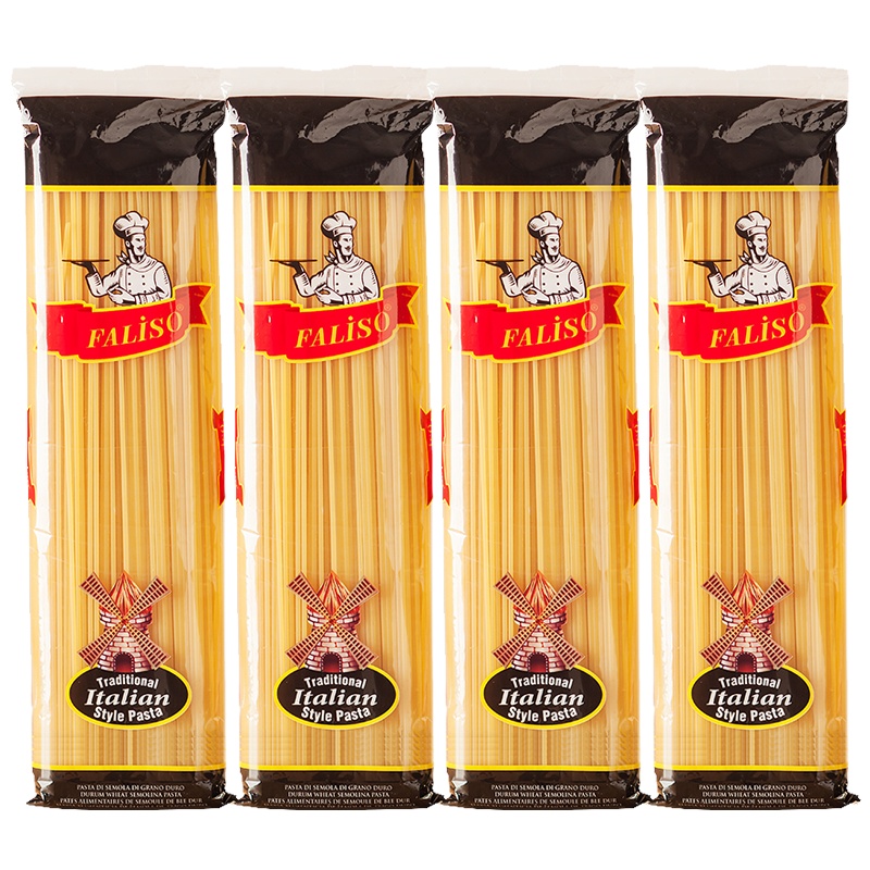 欧缇娜进口意大利面条意面酱全麦直形意粉通心粉500g*4袋组合家用装