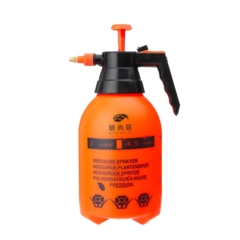 萌肉居 园艺用品喷壶 喷雾器 花洒 喷壶气压式喷水壶浇花洒水壶喷雾器园艺养花工具用品/加厚橙色2L气压喷壶