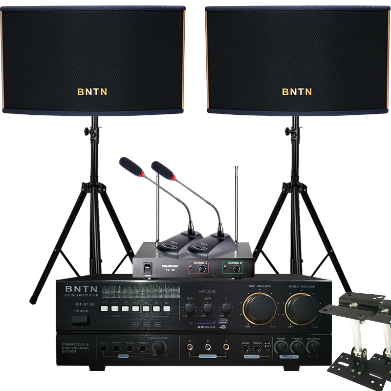 奔腾(BNTN) 家庭影院KTV音响全套装会议室音响功放店铺超市壁挂音箱无线鹅颈话筒卡拉OK蓝牙功放8150配K13