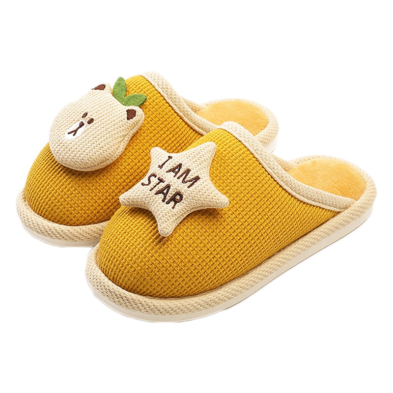 快鹿2020新款儿童棉拖鞋秋冬季防滑室内毛绒亲子卡通男女童拖鞋